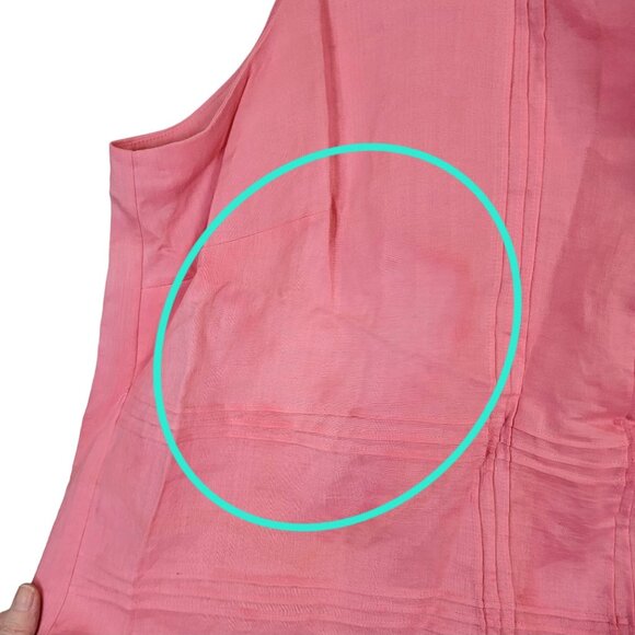 Vintage 90s Linen Shirt Set Women 2X Plus Colorful Blouse Tank Top Pink New Tags - Picture 8 of 15